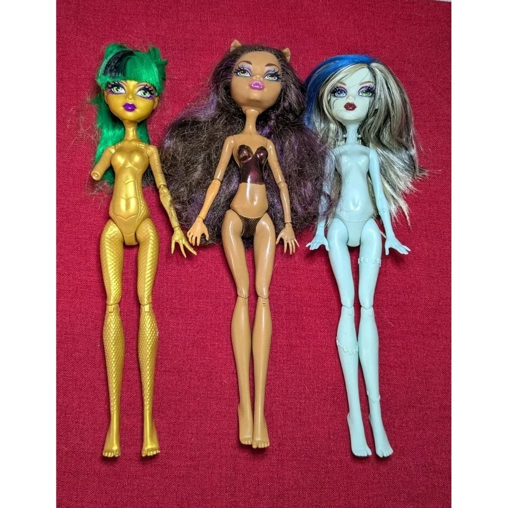 Monster High Lot Of 3 Clawdeen, Jinafire, Frankie Stein
